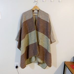 Purple and Gray Stripe Poncho